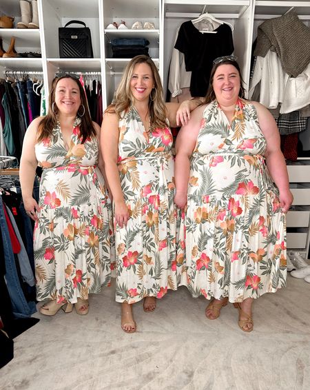 If you're looking for a gorgeous and versatile vacation dress, look no further! This Lane Bryant twist/halter dress is so comfy and such a showstopper! Ashley is wearing a size 14/16 Regular, Jess is wearing a size 14/16 Short, and Caroline is wearing a size 26/28!

#LTKcurves #LTKSeasonal #LTKtravel