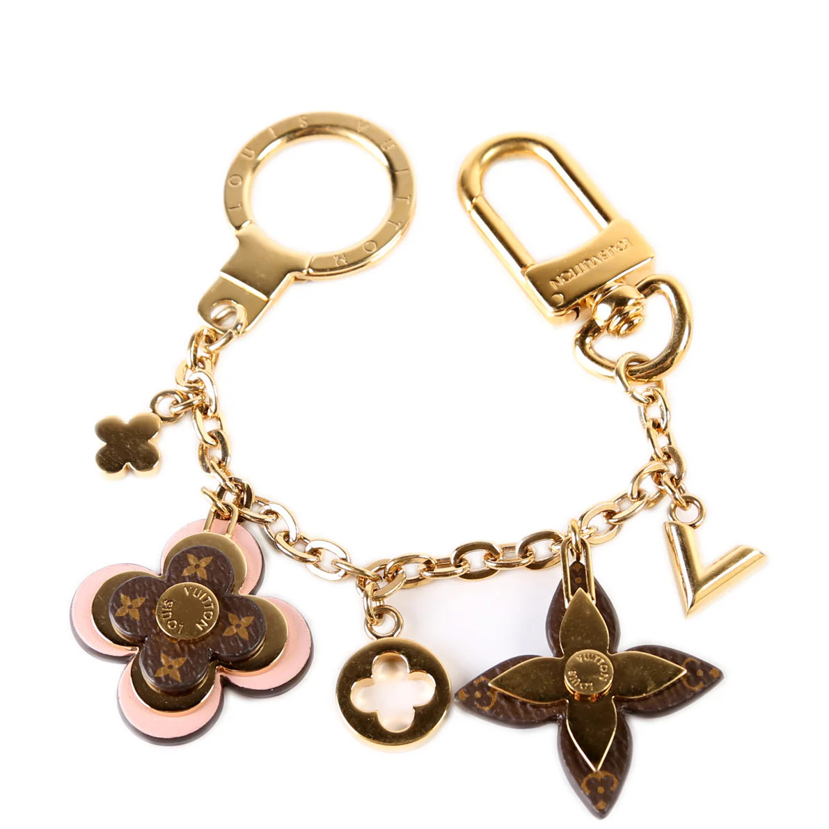 Blooming Flowers Chain Bag Charm Gold/Multicolor | Keeks Designer Handbags