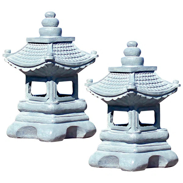 Chengdu Pagoda Asian Lantern Statue (Set of 2) | Wayfair North America