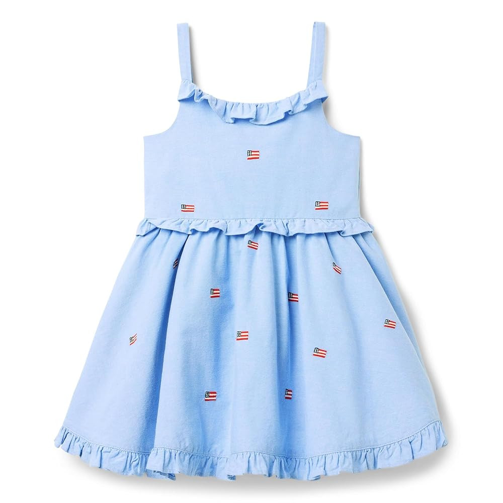 Janie and Jack Girls Embroidered Flag Dress (Toddler/Little Big Kid) | Amazon (US)