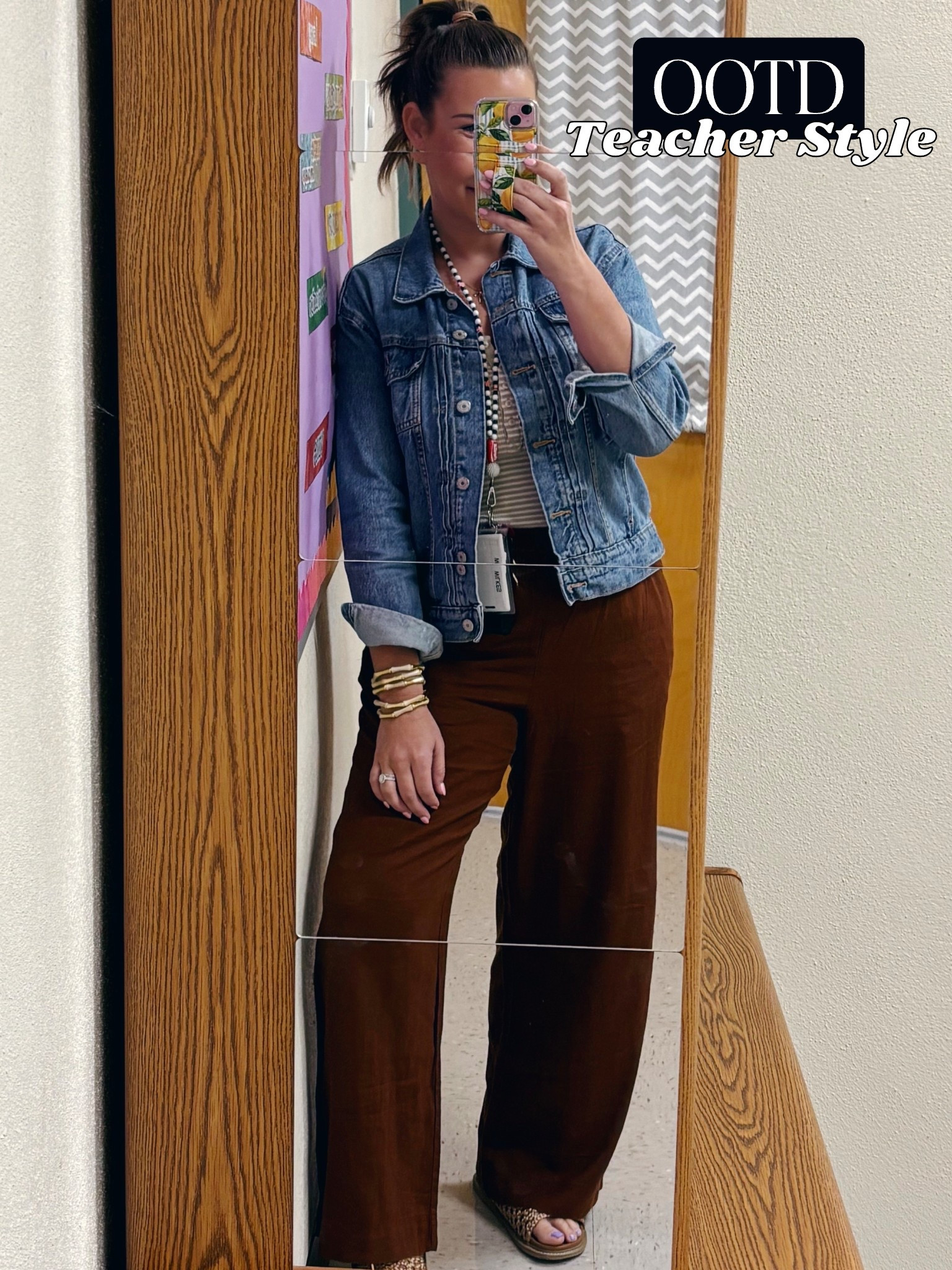 ootd- teacher style 🤎 absolutely loving these linen semi wide leg pants 

medium in everything 

#LTKSaleAlert #LTKStyleTip #LTKMidsize