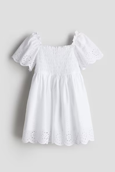 H & M - Baumwollkleid mit Broderie Anglaise - Weiß - Kinder | H&M (DE, AT, CH, NL, FI)