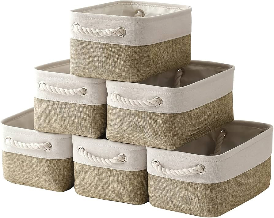 Small Storage Baskets for shelves,Fabric Storage Baskets for closet,rectangular Collapsible baske... | Amazon (US)
