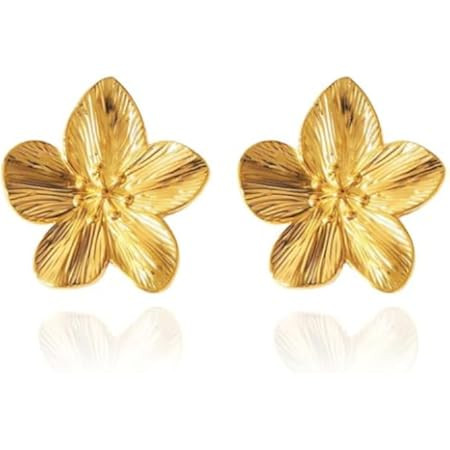 Silver Chunky Earrings Gold Statement Earrings for Women Large Earrings Bold Big Gold Earrings Si... | Amazon (US)