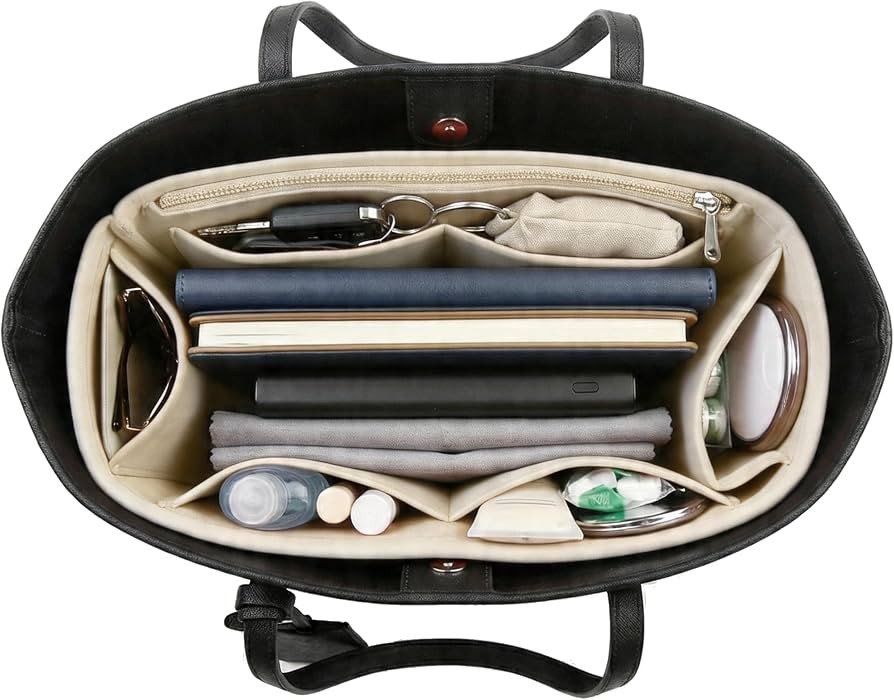 Soft Fabric Lining Purse Organizer Insert for Women, Lightweight Handbag Organizer with Zipper Po... | Amazon (US)