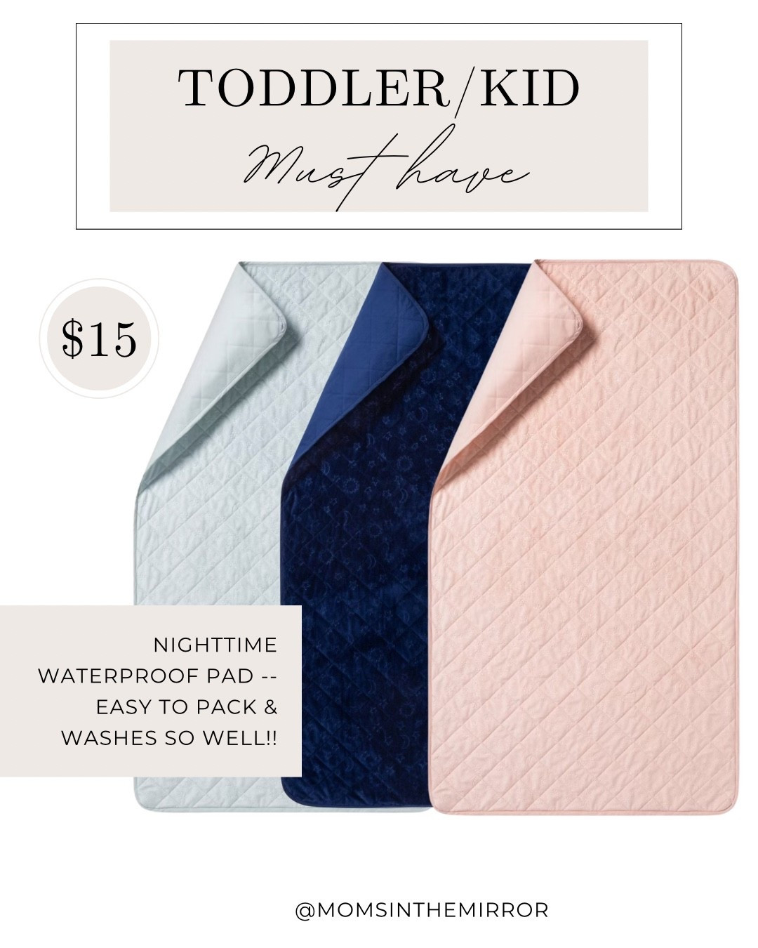 This waterproof bed pad is a MUST have as a parent of littles, I own 3!!! They wash and pack well, I bring them on trips with me as well!!!

#LTKKids