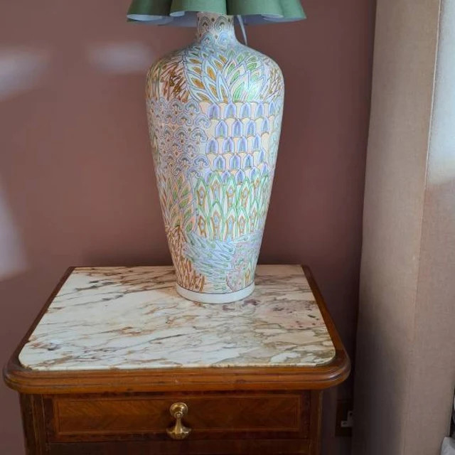 Duzy Handmade Khaki Fabric and Brown Ceramic Base Lamp for Home Decor-9, 110-240v/50-60hz, Using ... | Etsy (US)