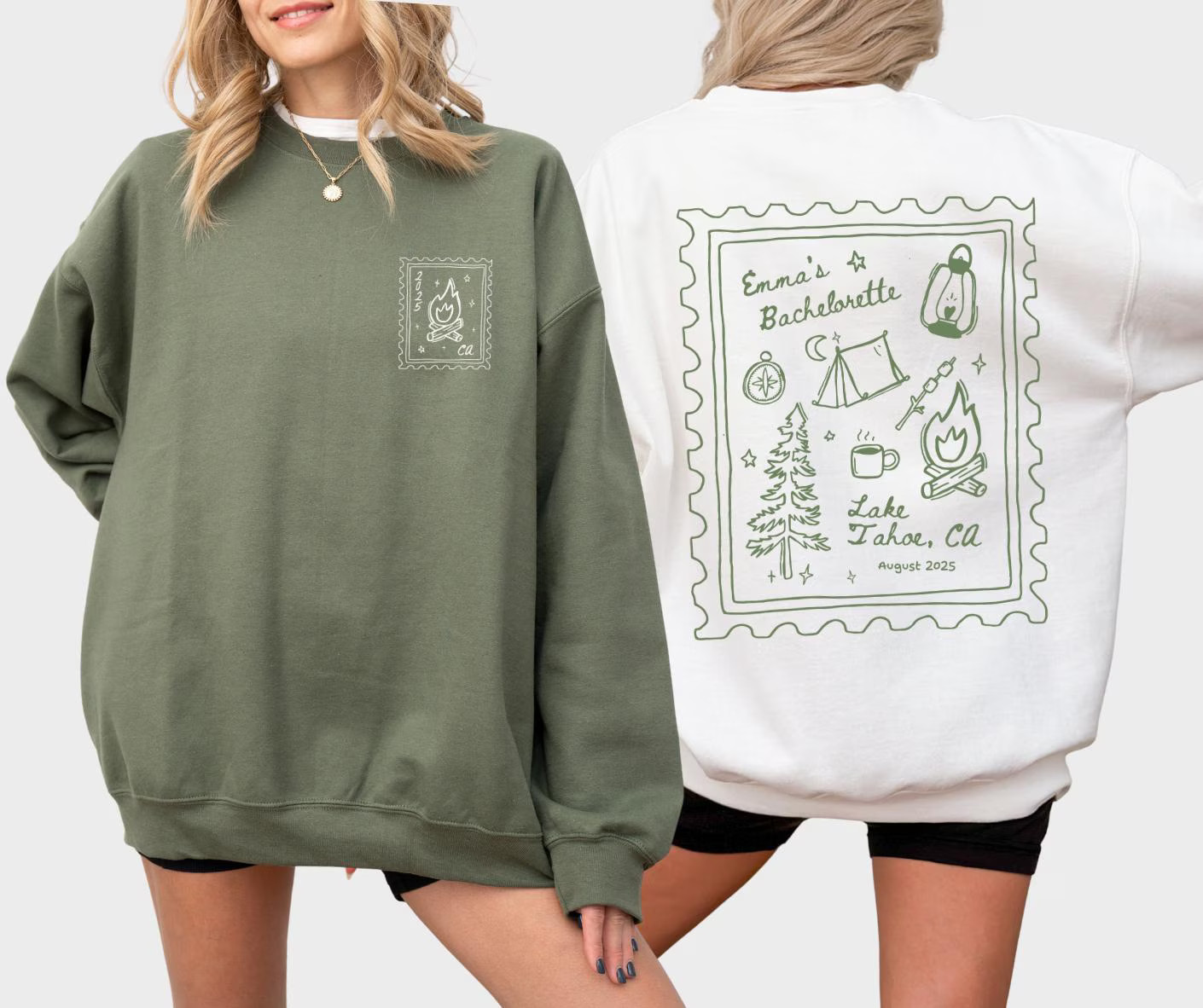 Custom Camp Bachelorette Sweatshirt Hiking Bridal Party Sweater Personalized Cabin Crew Mountain Bach Party Gift Outdoor Wedding Girls Trip | Etsy (Global)