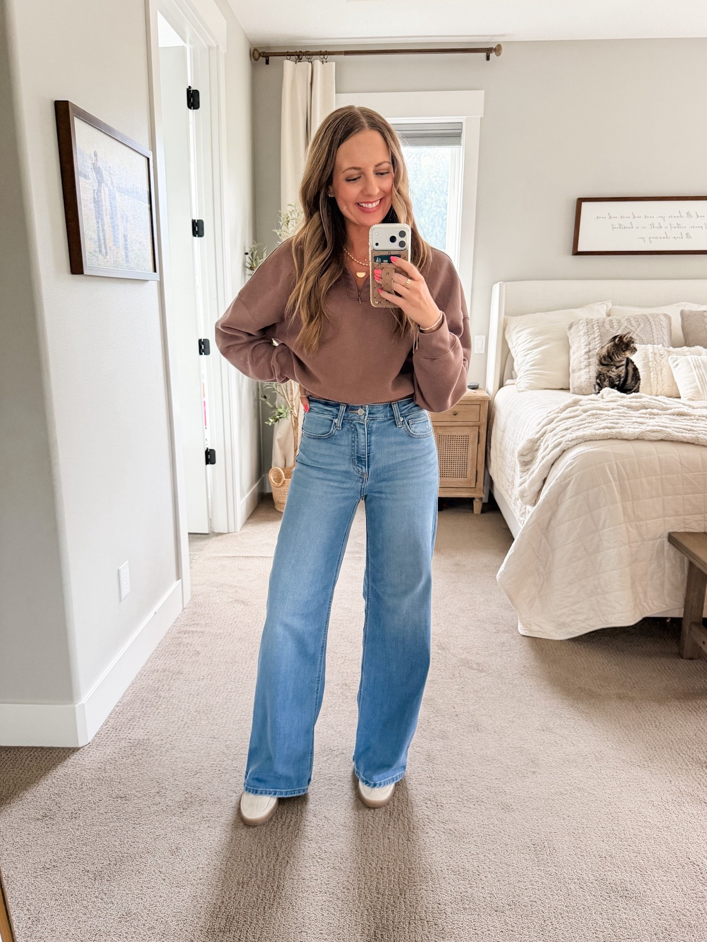 My new favorite jeans from Target! Wide leg, stretchy and soft denim. Perfect wash going into spring. Run true to size (size up if in between). 

5’6” wearing regular length in a size 4  

#LTKspring #LTKootd #LTKOver40