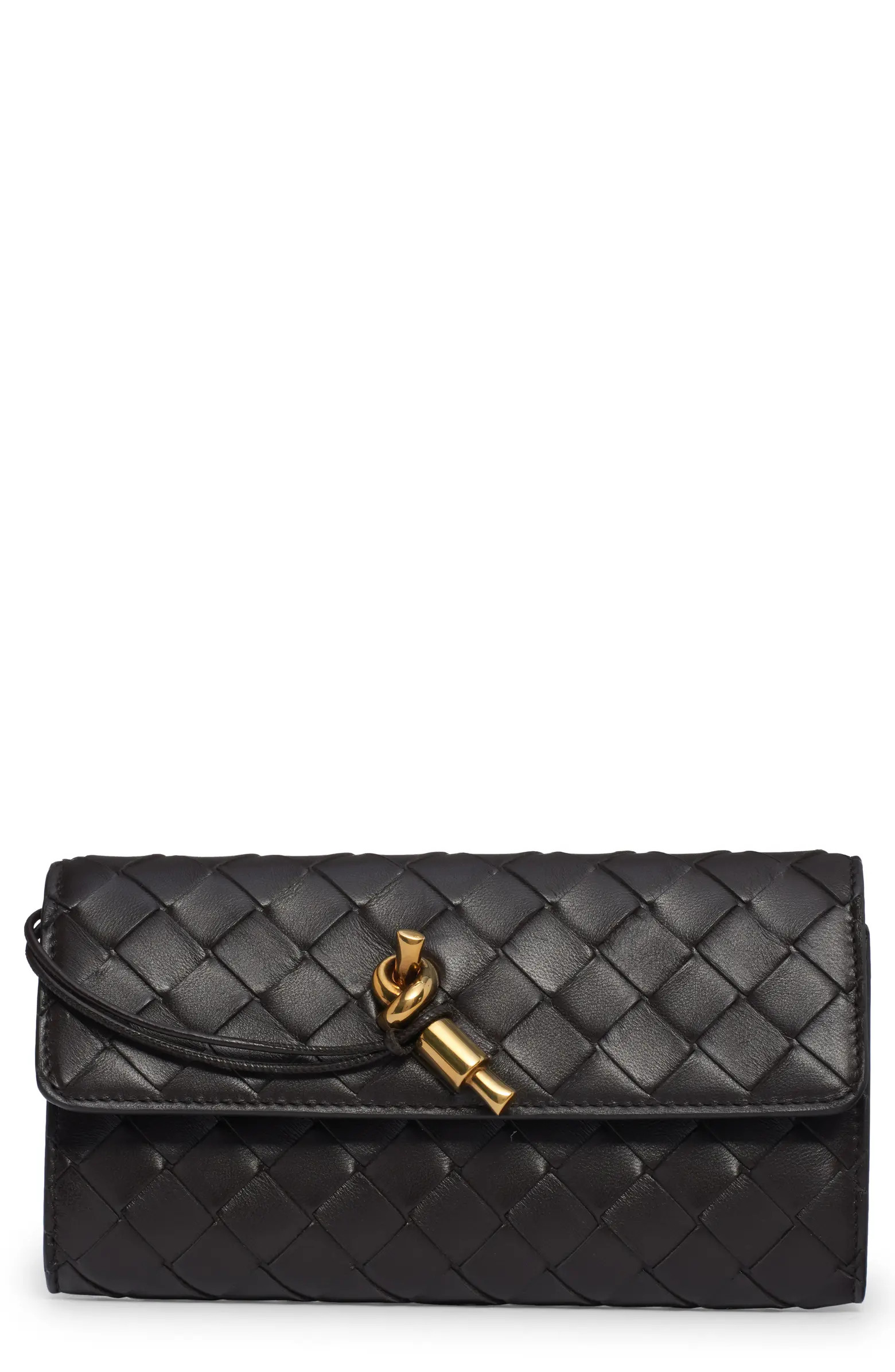 Large Intrecciato Top Handle Leather Wallet | Nordstrom