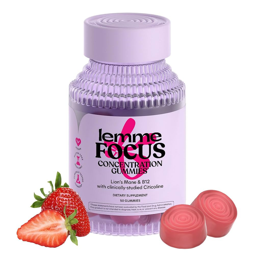 Lemme Focus Concentration & Brain Health Gummies with Cognizin Citicoline, Lion's Mane Mushroom, ... | Amazon (US)