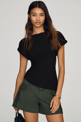 Celia Asymmetric Ribbed Sweater | Anthropologie (US)