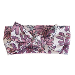 Maya's Moody Floral Knit Large Bow Headwrap | Caden Lane