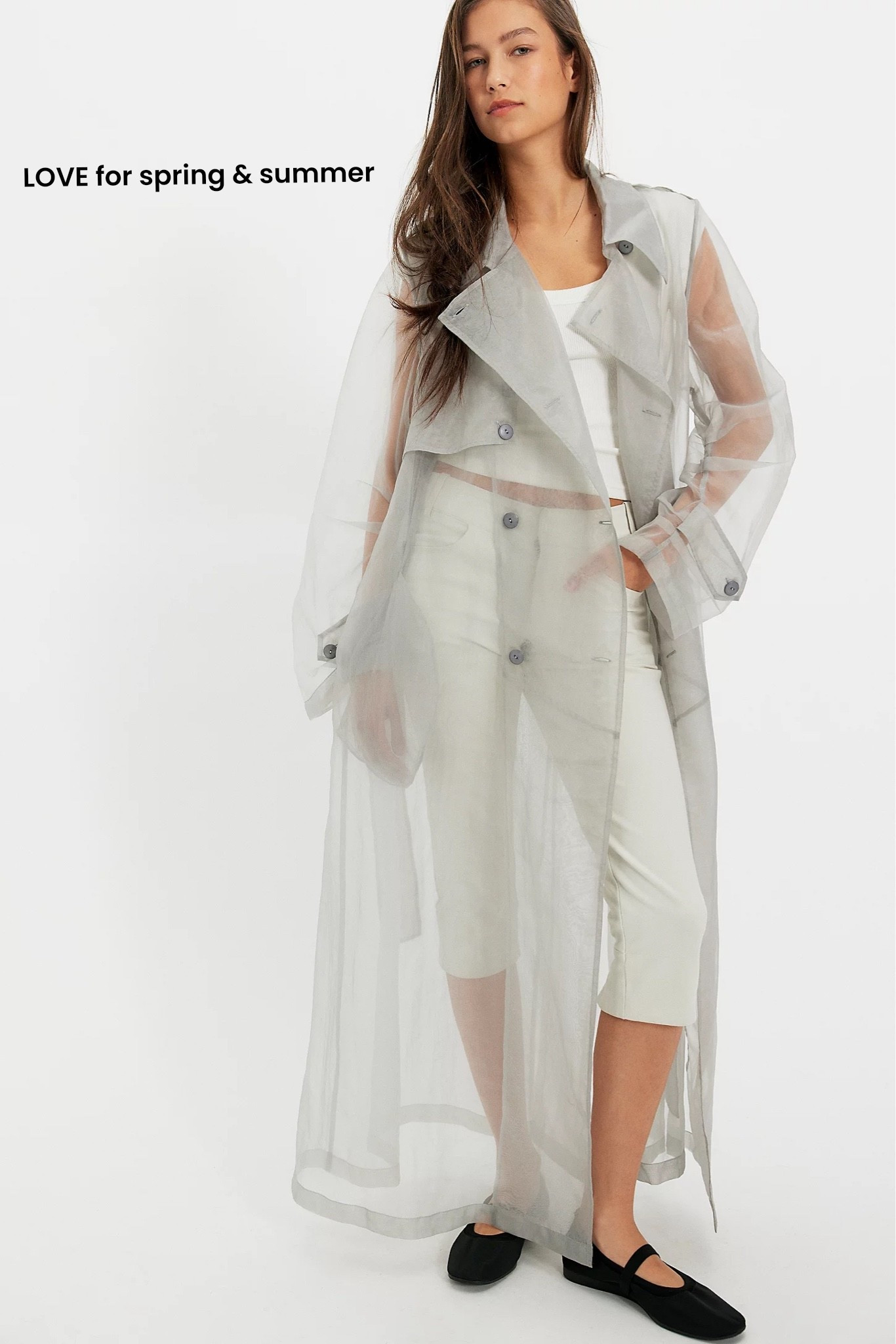 Transluscent trench option under $200 🤍