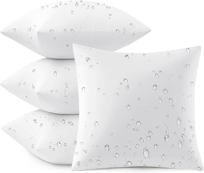 MIULEE Outdoor Pillow Inserts 20x20 Pack of 4 Waterproof Throw Pillow Inserts Decorative 100% Vir... | Amazon (US)