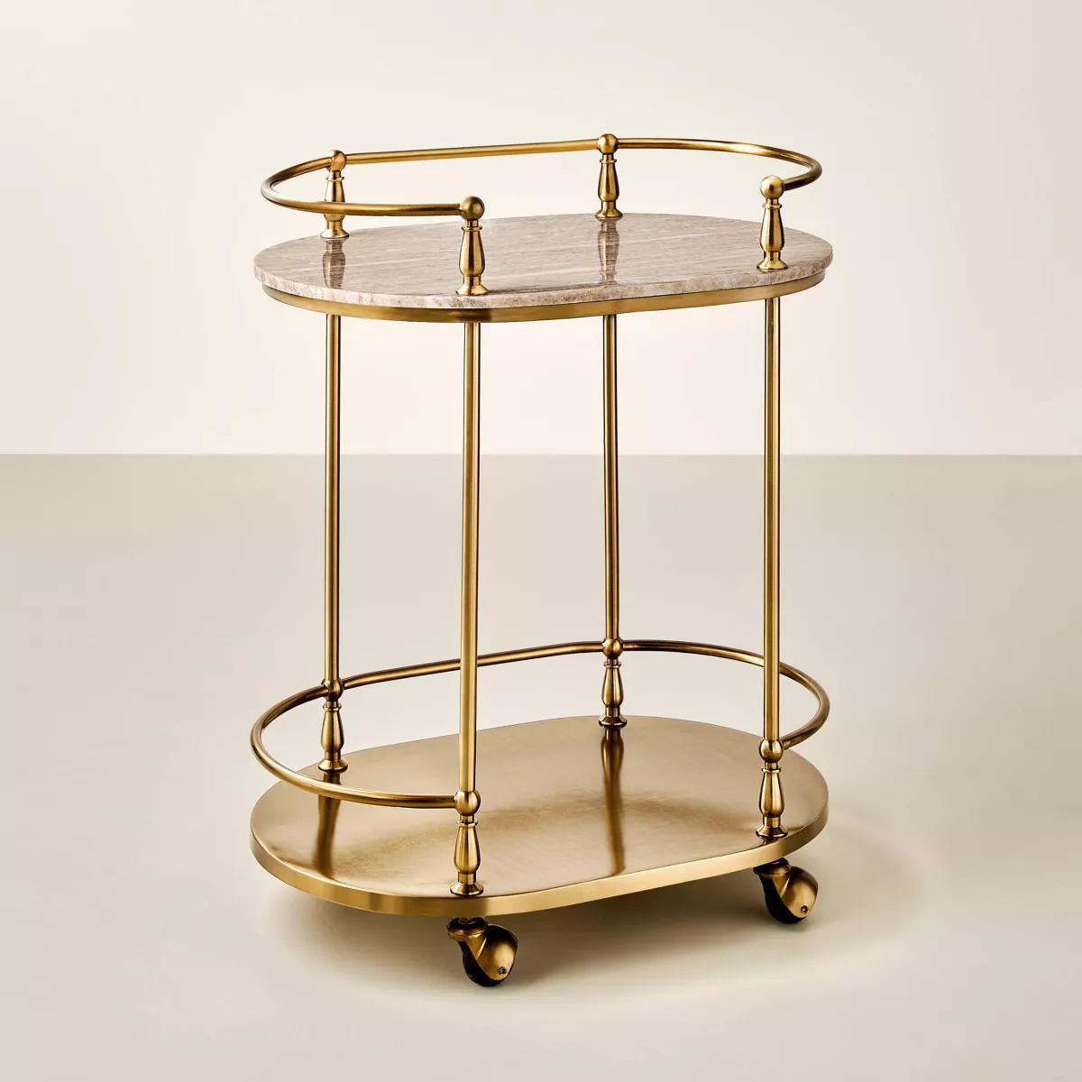 30" Metal and Marble Bar Serving Cart - Hearth & Hand™ with Magnolia | Target