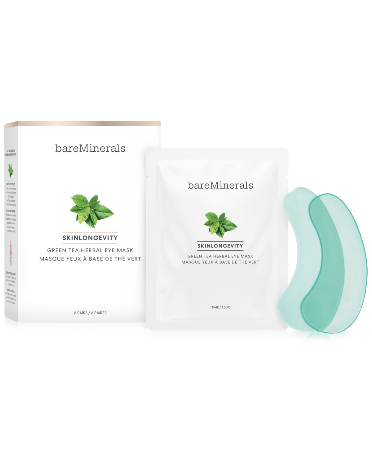 bareMinerals Skinlongevity Green Tea Herbal Eye Mask | Macys (US)