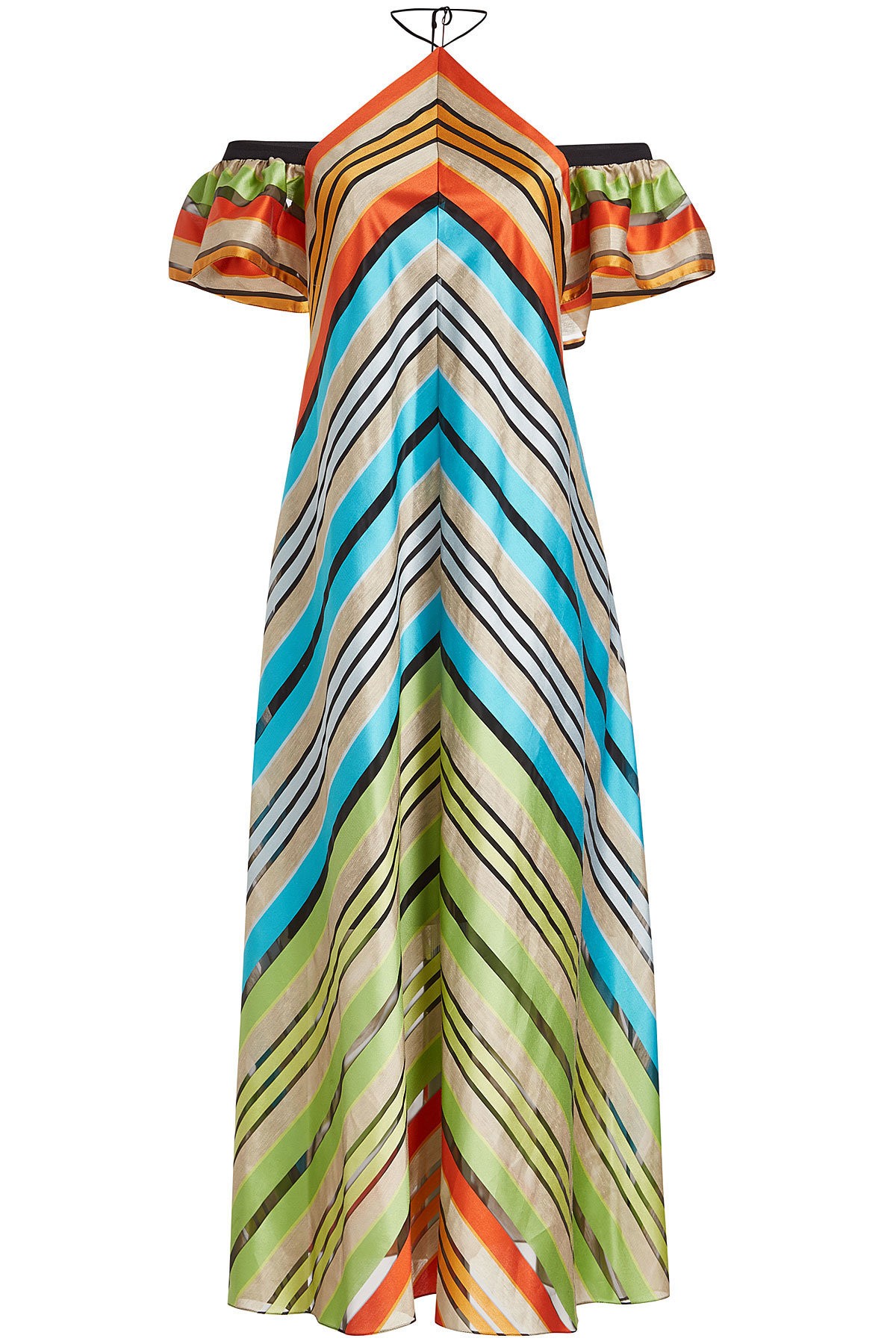 Mary Katrantzou Kahlo Striped Dress with Cotton and Linen | Stylebop US