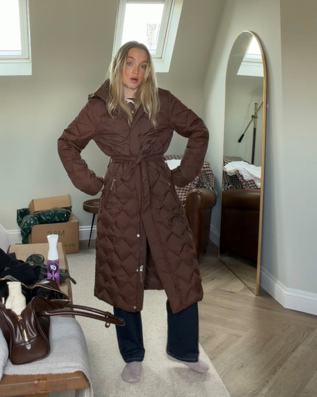 Warm brown M&S waterproof autumn winter coat 

#LTKuk #LTKwinter #LTKautumn