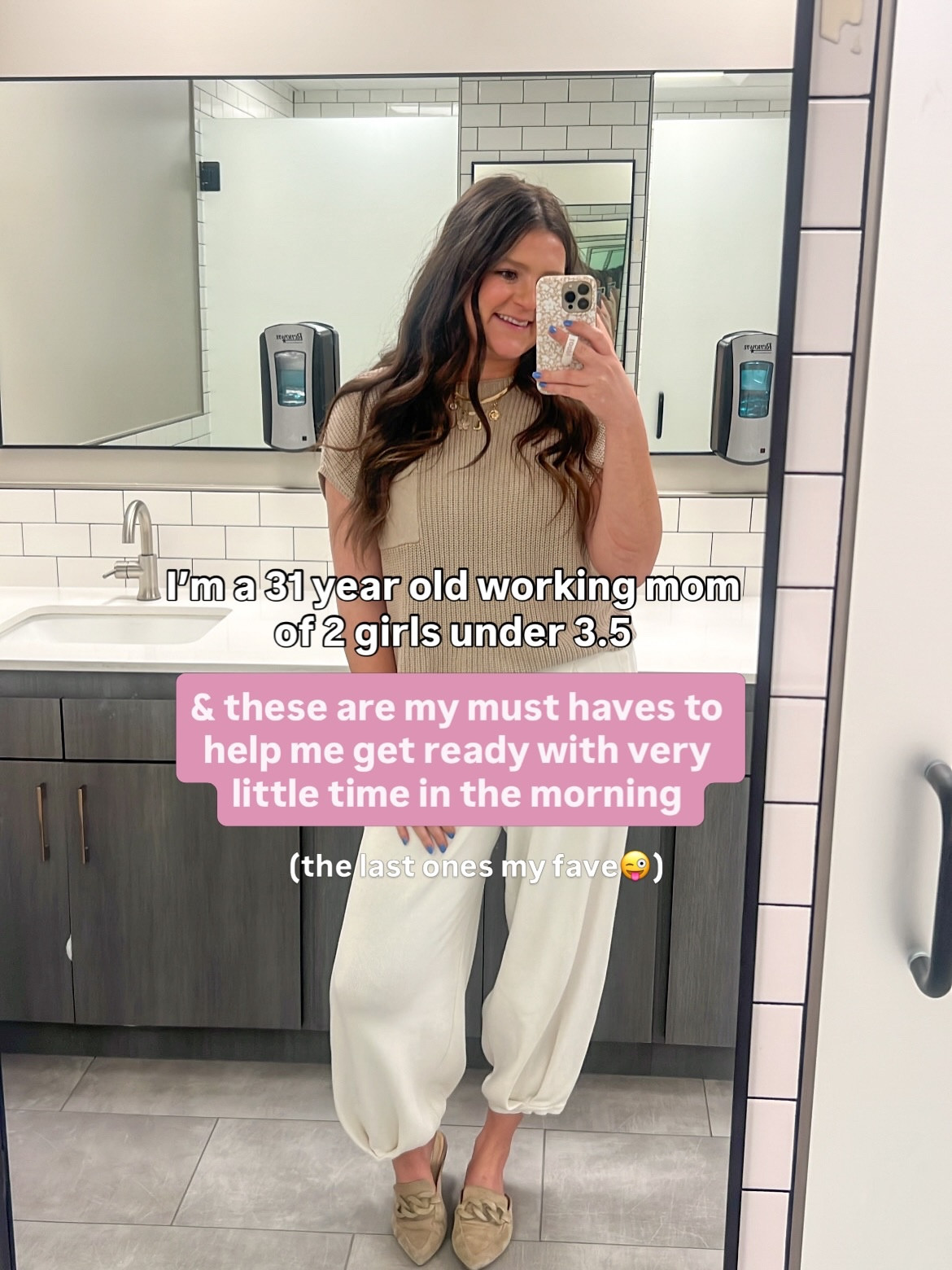 Mom must haves to help me get ready faster in the morning! 

Matching sets / Amazon set / white pants / white flowy pants / comfy pants / work pants / comfy work Elantra / comfy workwear / comfy work outfits / comfy mom outfit / mom workwear / mom work outfits / mom style / mom outfits / hair bag / travel bag / toddler hair bag / good necklace / basic jewelry / chunky necklace / charm necklace / statement shoe / leopard flats / tan shoes / tan flats / brown flats / neutral shoes / work shoes / mary Jane / leopard print / bottle washer / mom must haves / travel pill holder / pill organizer / carryall bag / work bag / work tote / laptop bag 
#workingmomlife #workingmomstyle #quickmorningroutine #grwm #mommusthaves

#LTKgrwm #LTKdayinmylife #LTKmomlife