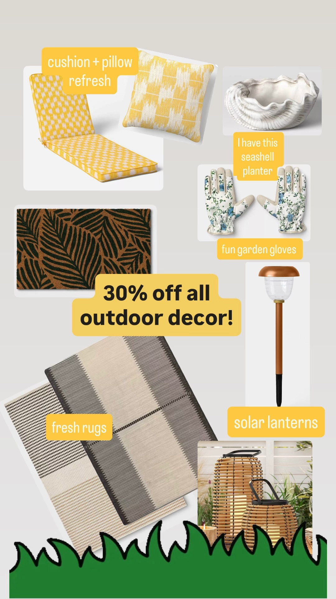 Target 30% off outdoor decor this week. #solarlantern #outdoordecor #patiodecor #porchdecor #loungecushions #outdoorrug 

#LTKHome #LTKSaleAlert
