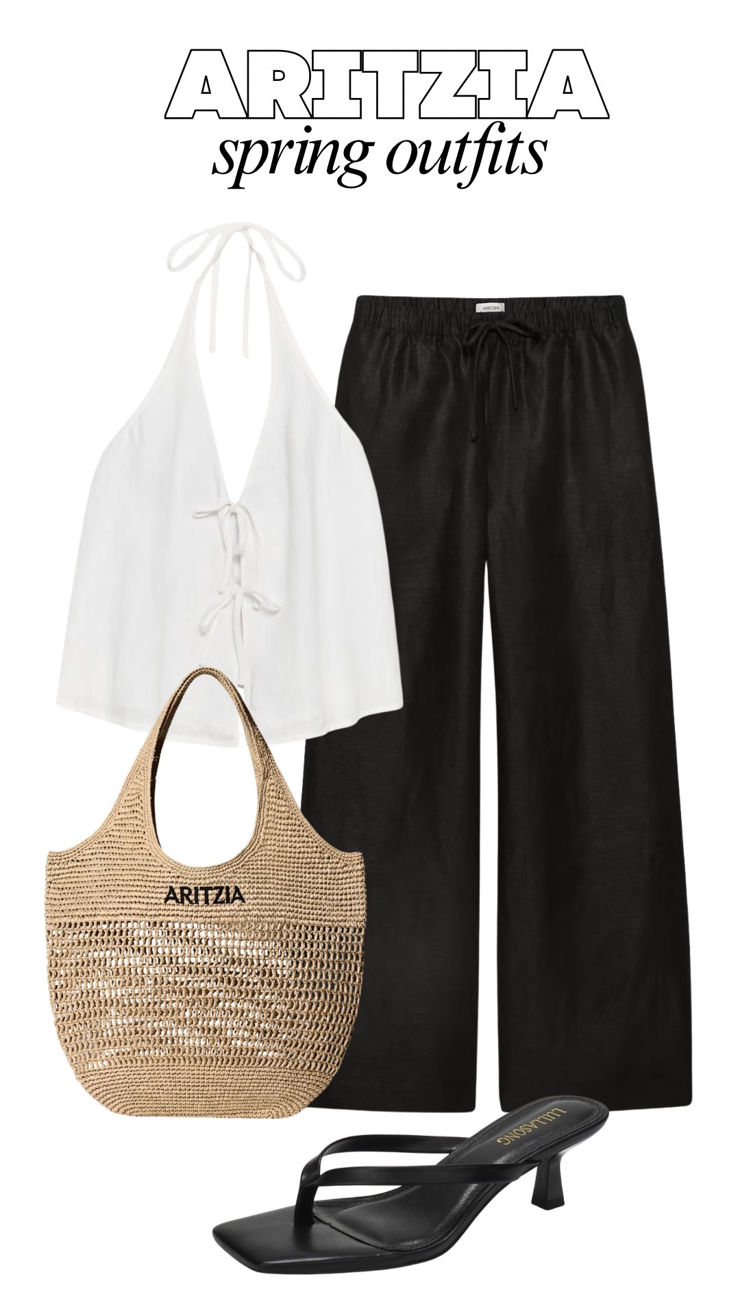 Spring outfit, aritzia, tank top, pants, beach bag, spring ootd, kitten heel 

#LTKootd