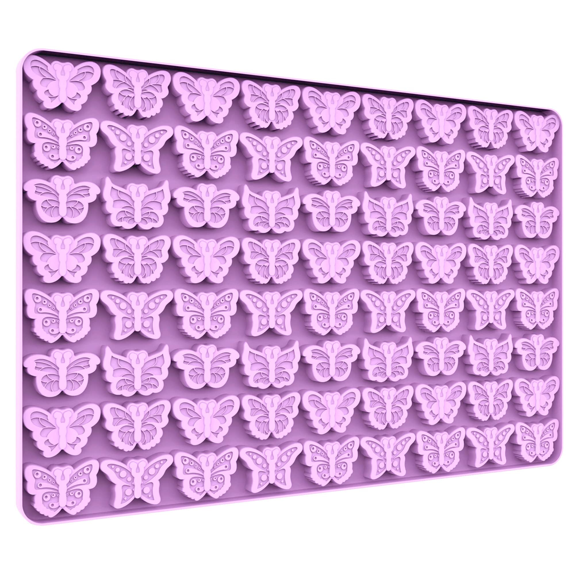 Mini Butterfly Silicone Molds for Chocolate Gummy Candy, Butterfly Mint Molds Ice Cube Molds with Scraper (butterfly) | Amazon (US)