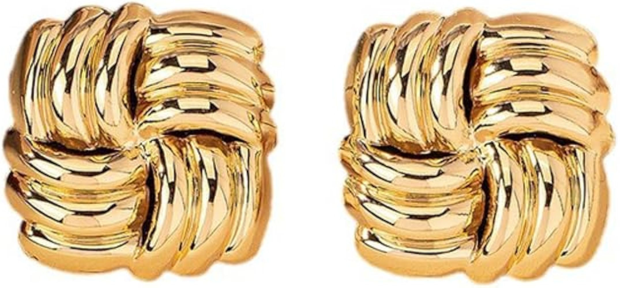 Gold Statement Earrings for Women Wings Textured Dome Earrings Big Chunky Geometric Trendy Stud E... | Amazon (US)