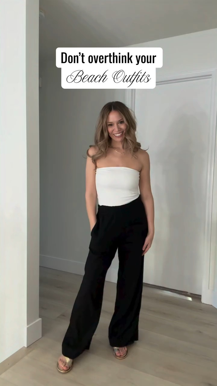Don’t overthink your beach outfit.

This Target outfit is SO affordable.

Wide-leg pants + a fitted tube top is one of the easiest outfit formulas for a beach day.

Save this for your next beach trip ☀️🌴

#fashionreels 
#outfitideas 
#styleinspo