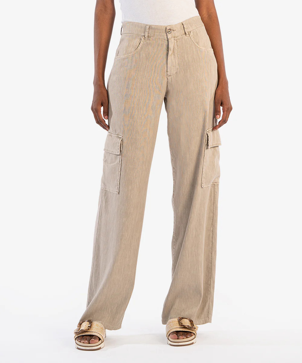 Akia Cargo Wide Leg Linen Blend Pants - Kut from the Kloth | Kut From Kloth