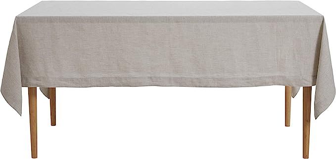 DAPU Pure Linen Tablecloth 100% French Natural Linen for Kitchen Dinning Tabletop (Rectangle/Oblo... | Amazon (US)