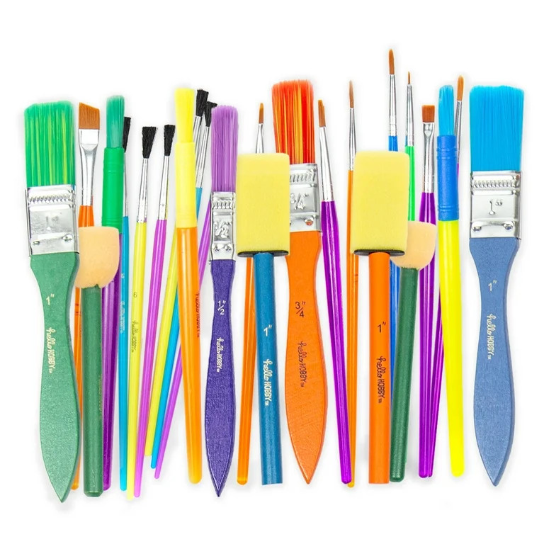Hello Hobby Assorted Paint Brushes, 25 Count | Walmart (US)