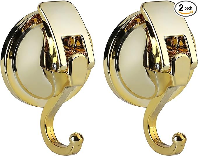 SOCONT Suction Cup Hooks (Gold, 2 Pack) | Amazon (US)