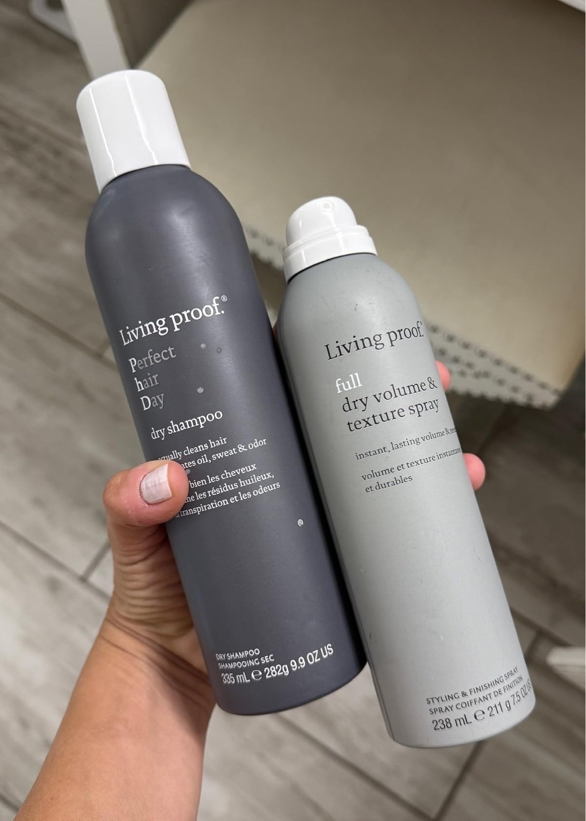 The Living Proof duo I swear by for BIG hair! 🙌 Dry shampoo to refresh between washes + texture spray for that extra volume. These two are SO good together!

Living Proof, Living Proof dry shampoo, Living Proof texture spray, hair volume, volumizing hair spray, dry shampoo, big hair, hair care favorites, hair styling, fuller looking hair, beauty essentials, JulieFranks