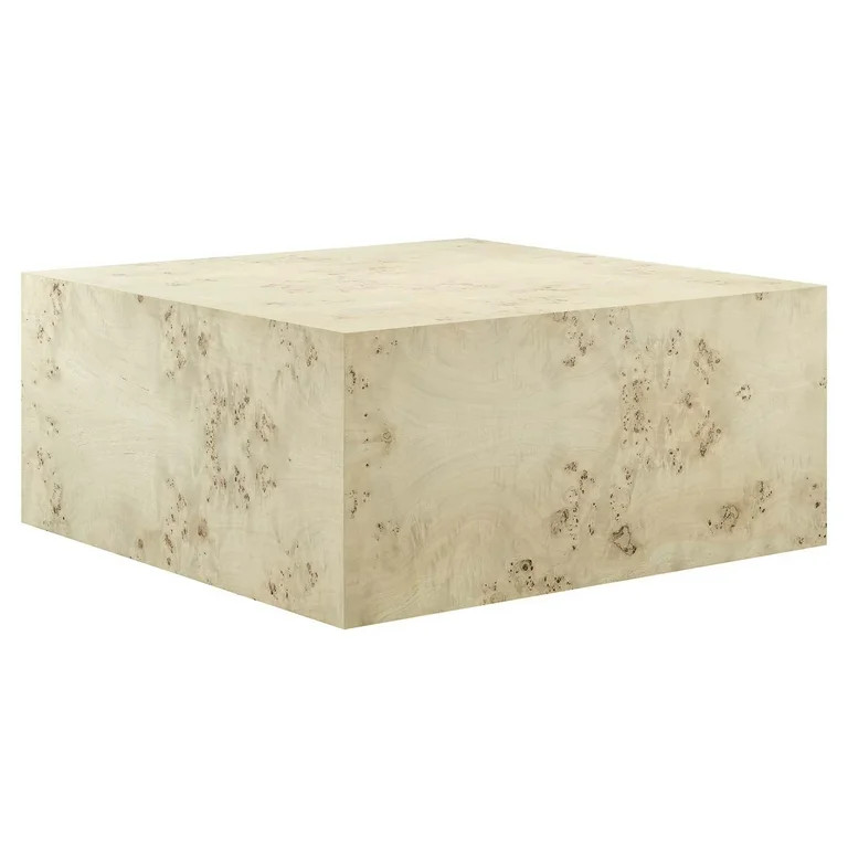 36" Square Burl Wood Coffee Table, Bleached Burl Cocktail Table | Walmart (US)