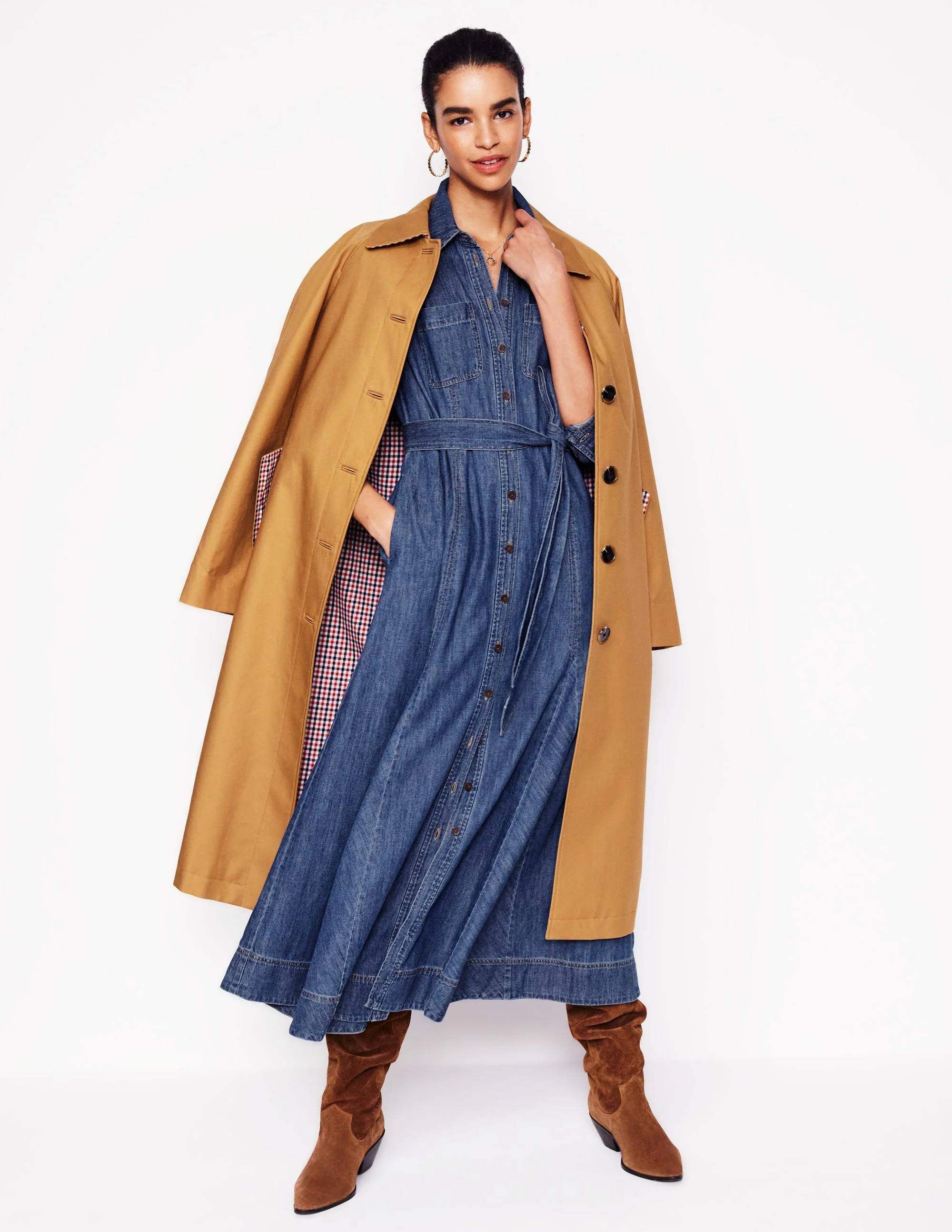 Mila Denim Midi Shirt Dress-Mid Vintage | Boden (US)
