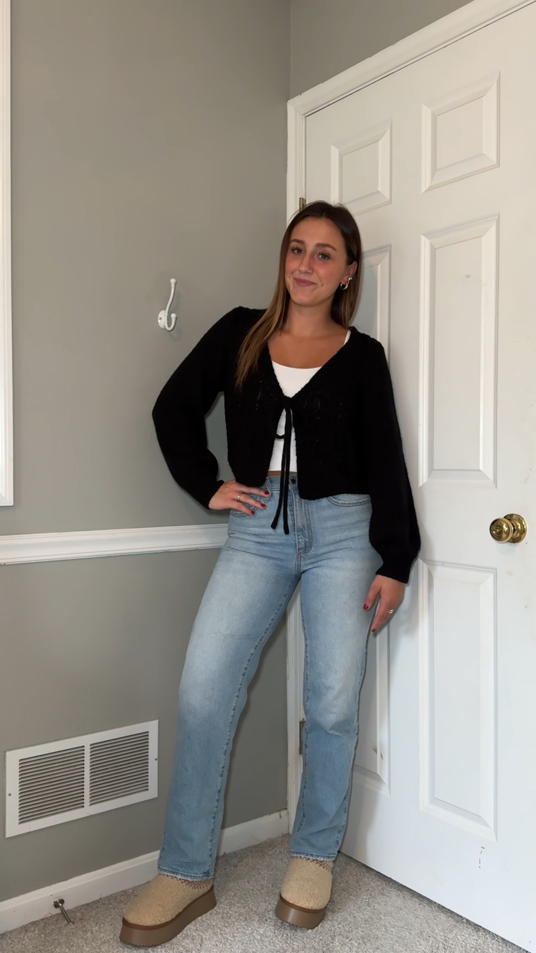 Top and shoes are Tiktokshop in my showcase, jeans are target size 6