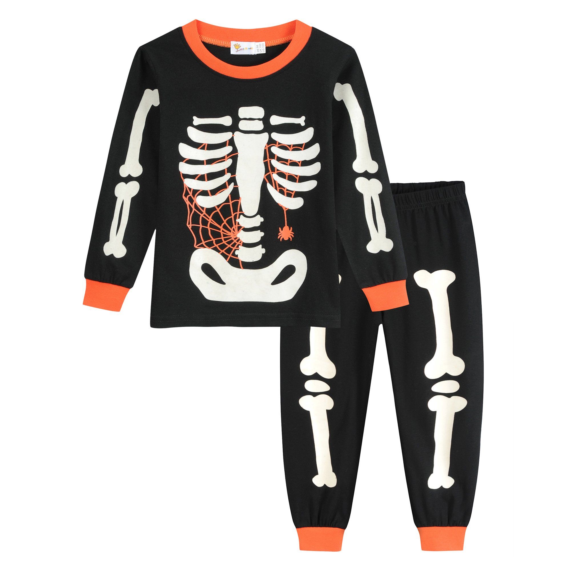 Little Hand Toddler Boys Halloween Clothes Set Kids Glowing Skeleton Pajamas 2t - Walmart.com | Walmart (US)