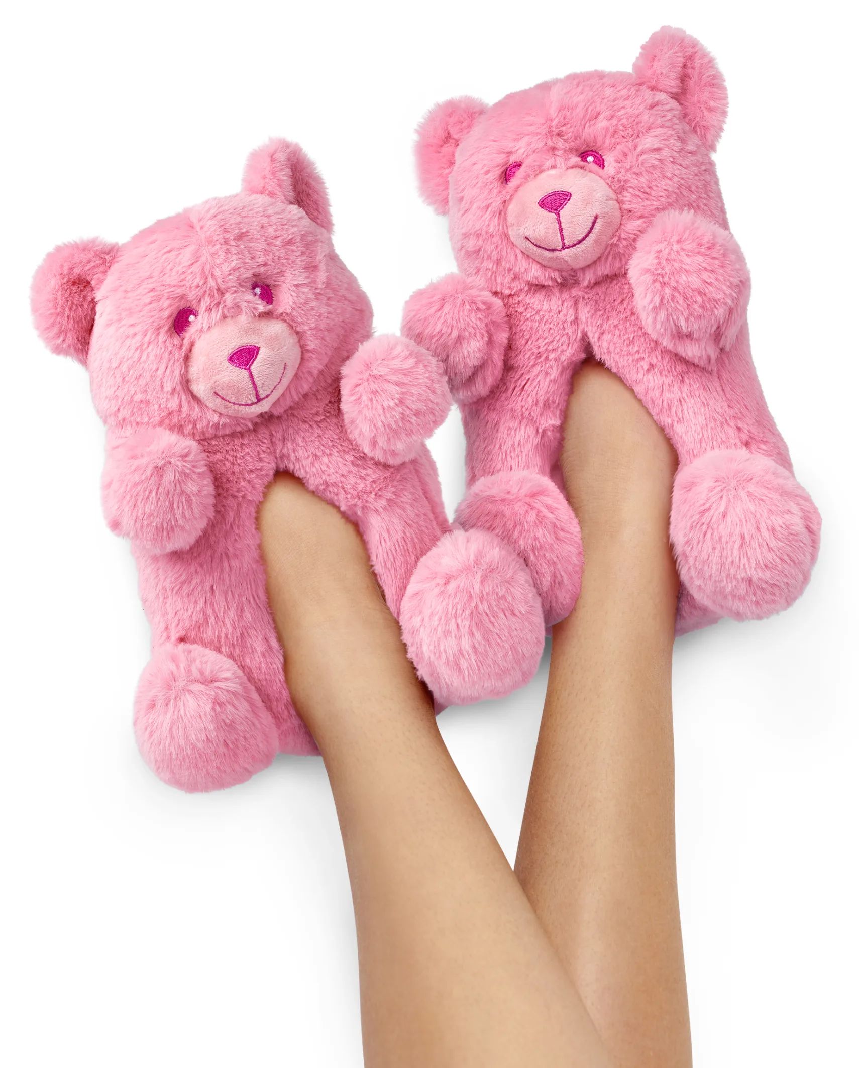 Girls Bear Faux Fur Slippers - pink | The Children's Place
