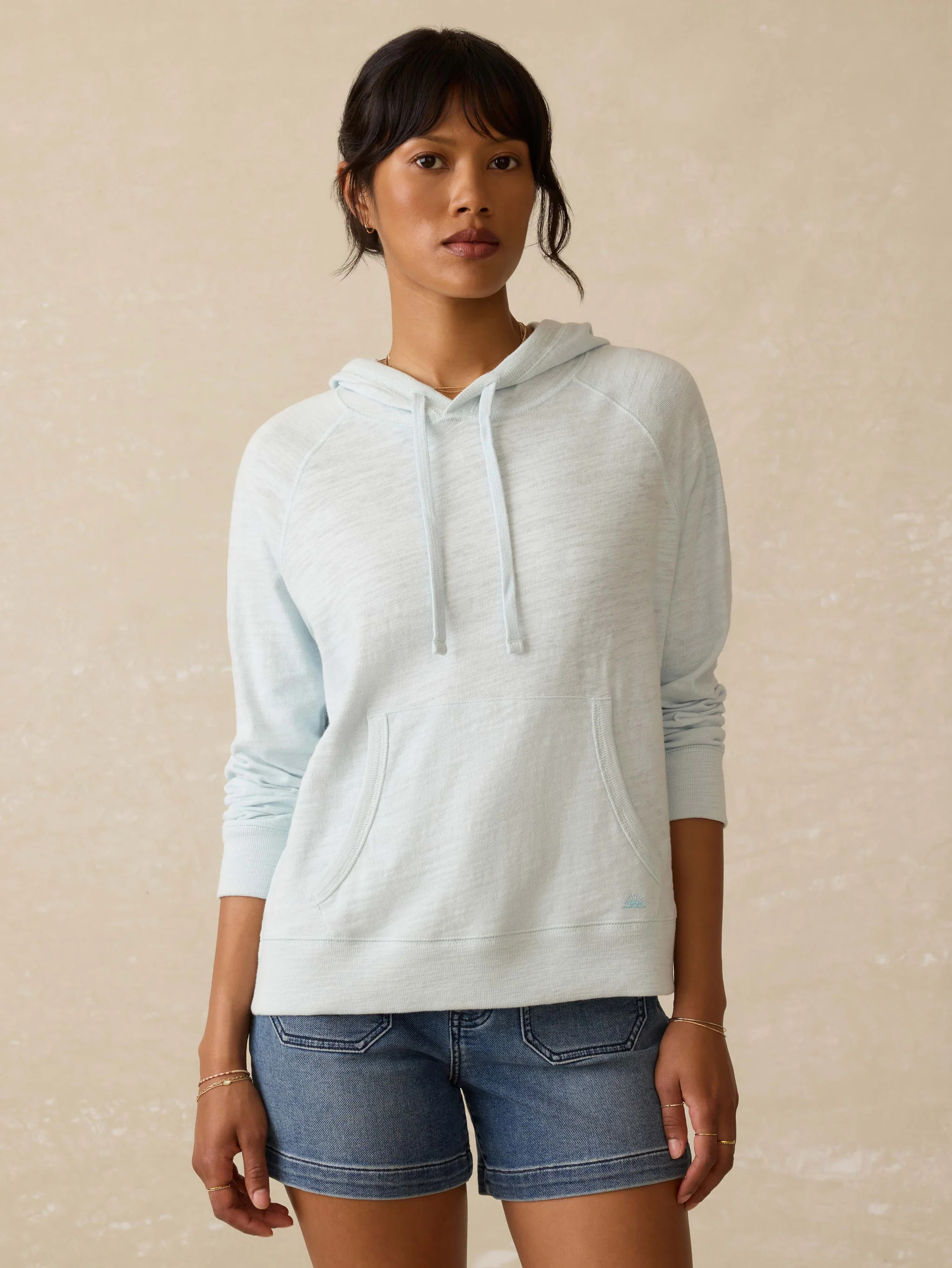 Sunwashed Midweight Organic Hoodie - Sky | Faherty