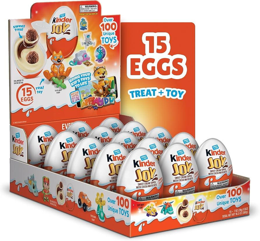 Kinder Joy Eggs, Bulk 15 Count, Holiday Treat Plus Toy, Sweet Creams and Chocolatey Wafer Bites, ... | Amazon (US)