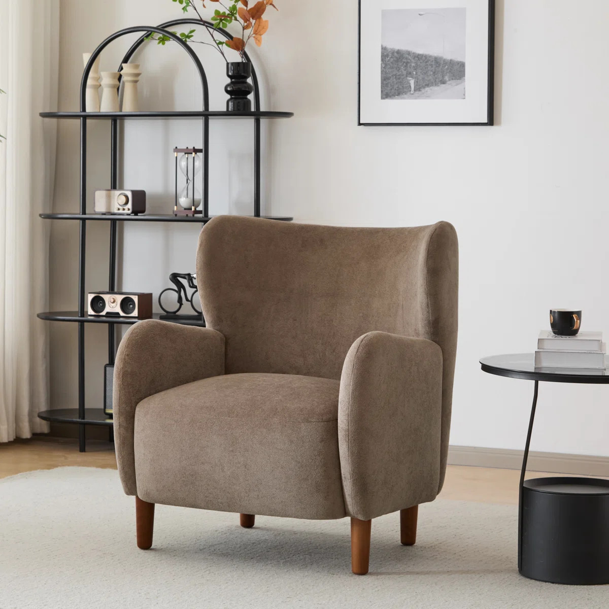 Langston Velvet Upholstered Wingback Accent Chair | Wayfair North America