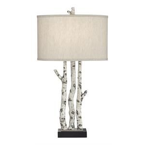 Pacific Coast Lighting White Forest Birch Branches Metal Table Lamp in Natural | Cymax