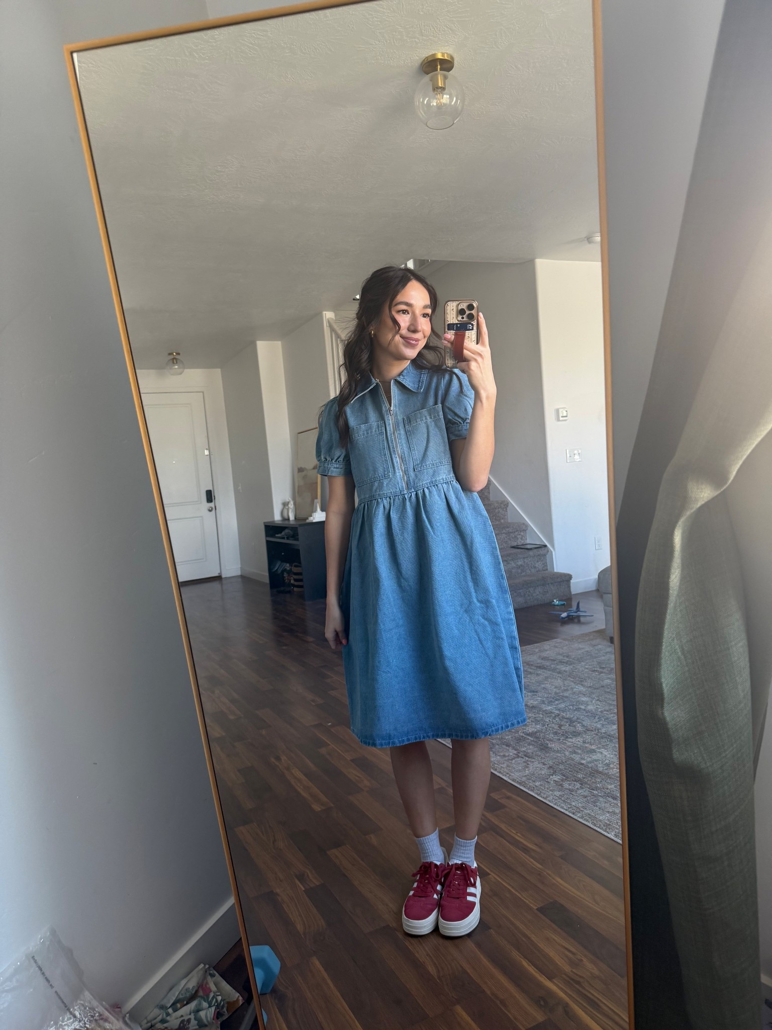 Cute denim modest garment friendly dress 

#LTKSeasonal #LTKFindsUnder100 #LTKSpringSale