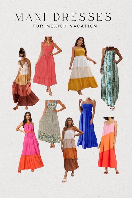 mexico vacation outfit, cabo beach outfit, resort outfit, colorful maxi dress, color block maxi dress, curvy girl vacation outfit 

#LTKunder100 #LTKcurves #LTKunder50