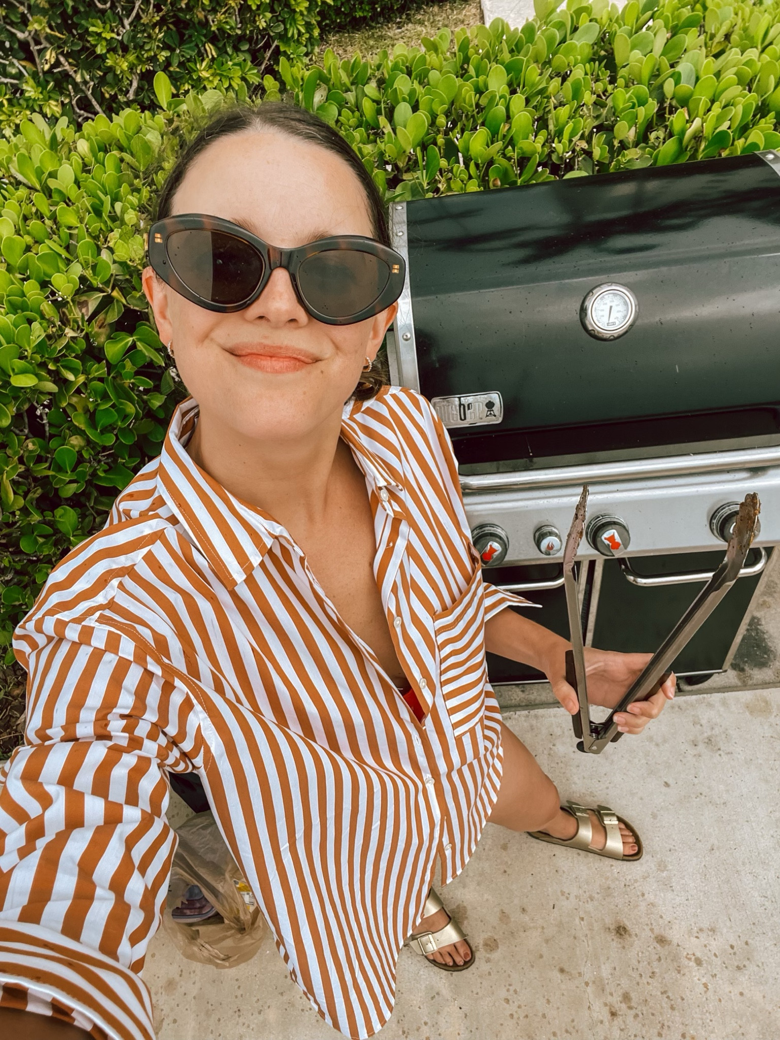 AYR “deep end” shirt. Sold out in this color way but they are fantastic shirts that I wear both for polished outfits and casual—great as cover ups too! 
TTS, I’m in the small. 

#LTKswim #LTKSeasonal #LTKshoecrush