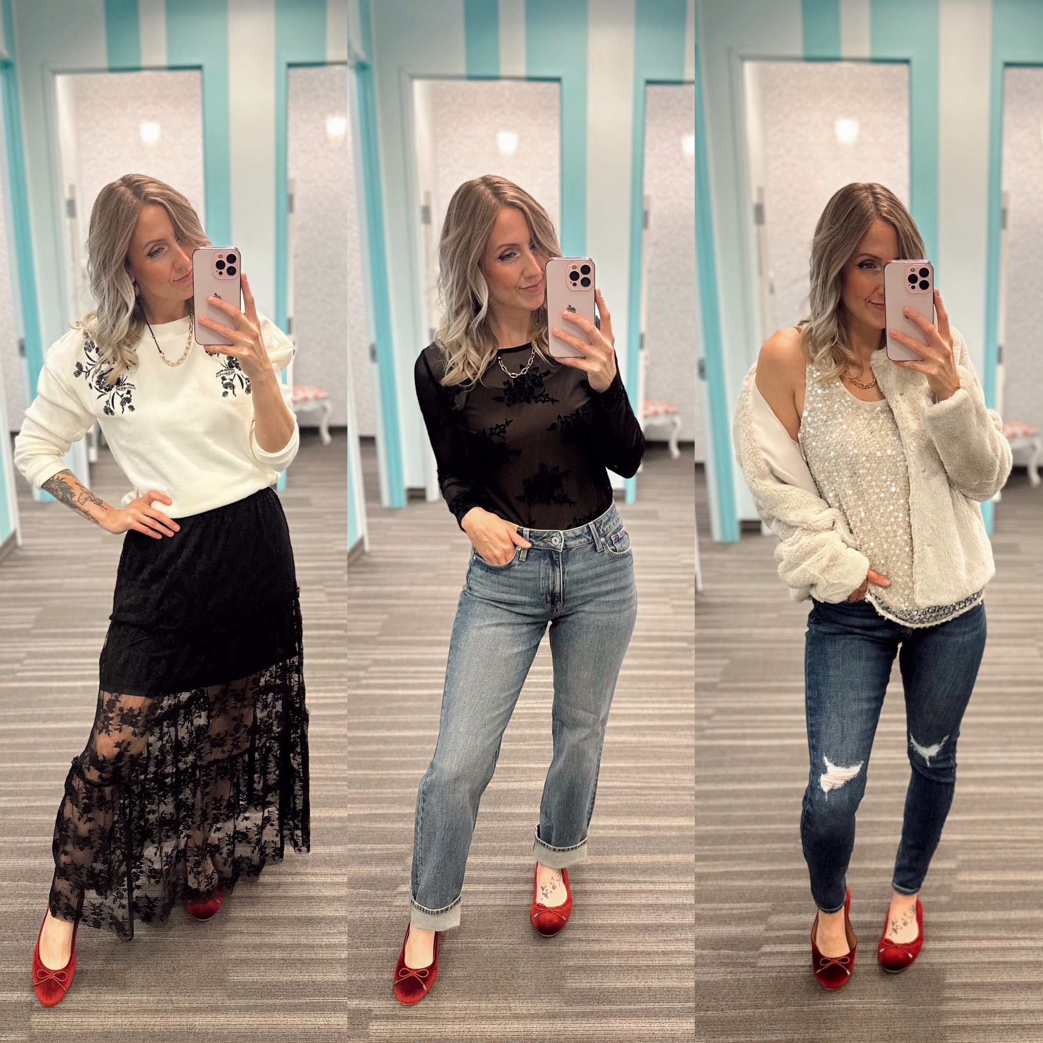 Wearing small in skirt and tops, 6 in jeans. 

#LTKHoliday #LTKStyleTip #LTKParties