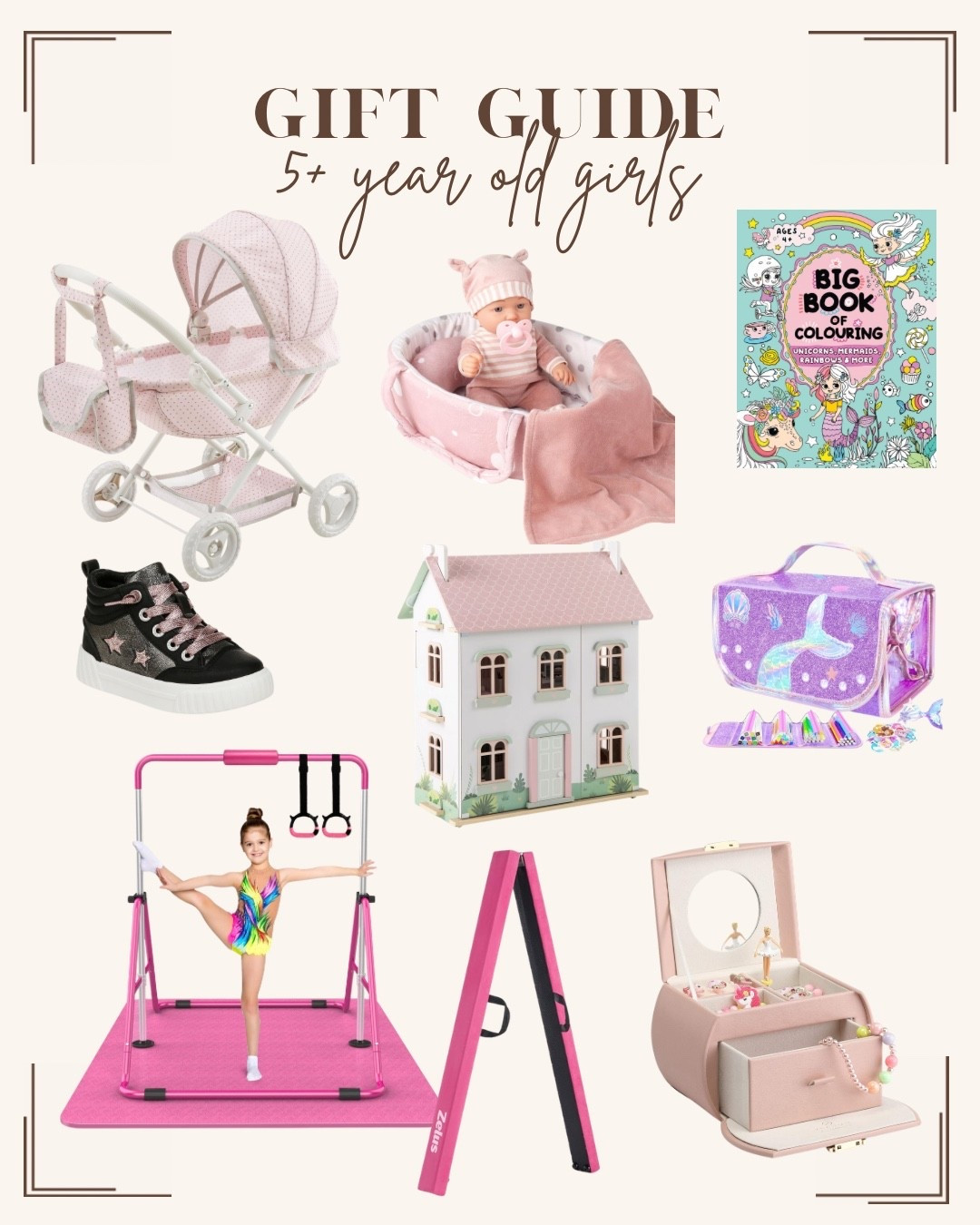 Gift ideas for little girls // gymnastics set // jewelry box // marker carrying case // bay dolls 

#LTKKids #LTKGiftGuide