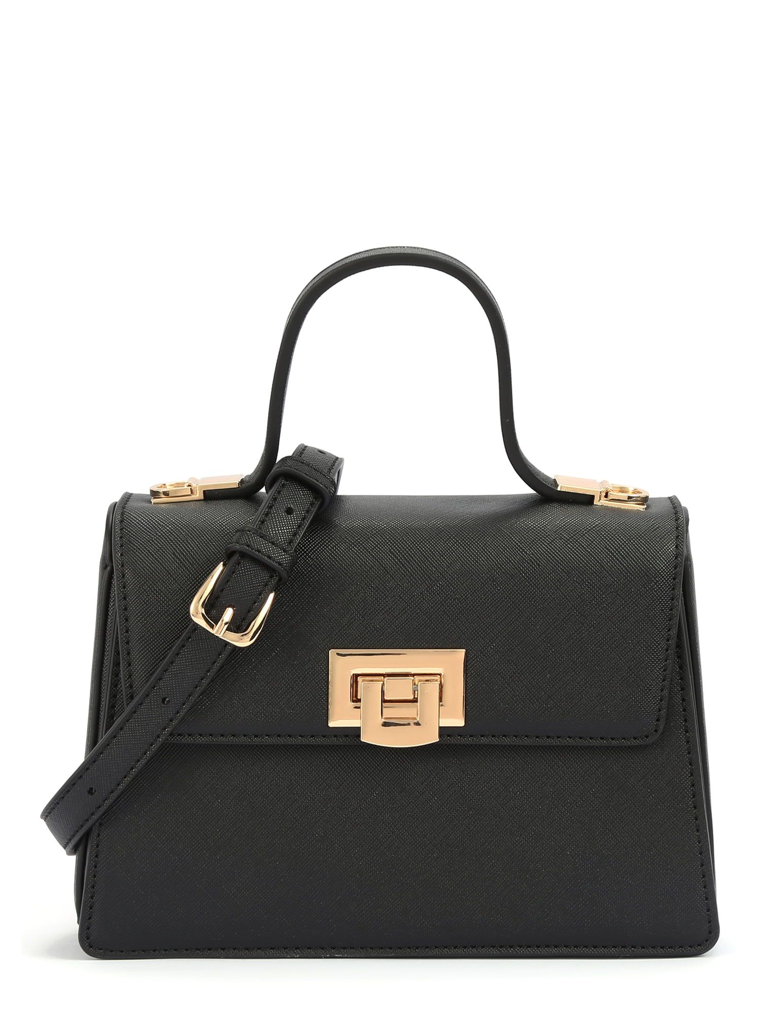 BeCool Women's Adult Top Handle Satchel Handbag with Lock Black | Walmart (US)