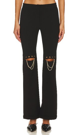 Slit Knee Chain Pants in Black | Revolve Clothing (Global)